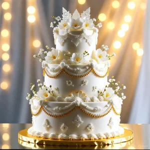 Classic White Elegance Cake